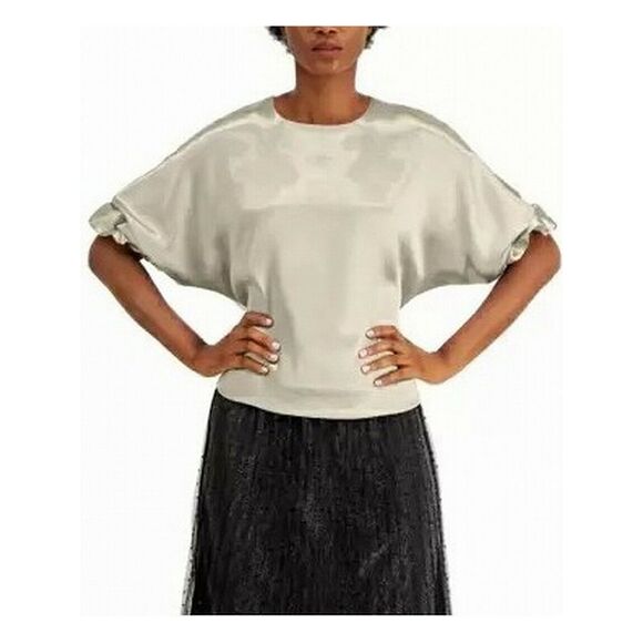 ALFANI Womens Zippered Dolman Dolman Sleeve Scoop Neck Wear To Work Blouse - Picture 1 of 1